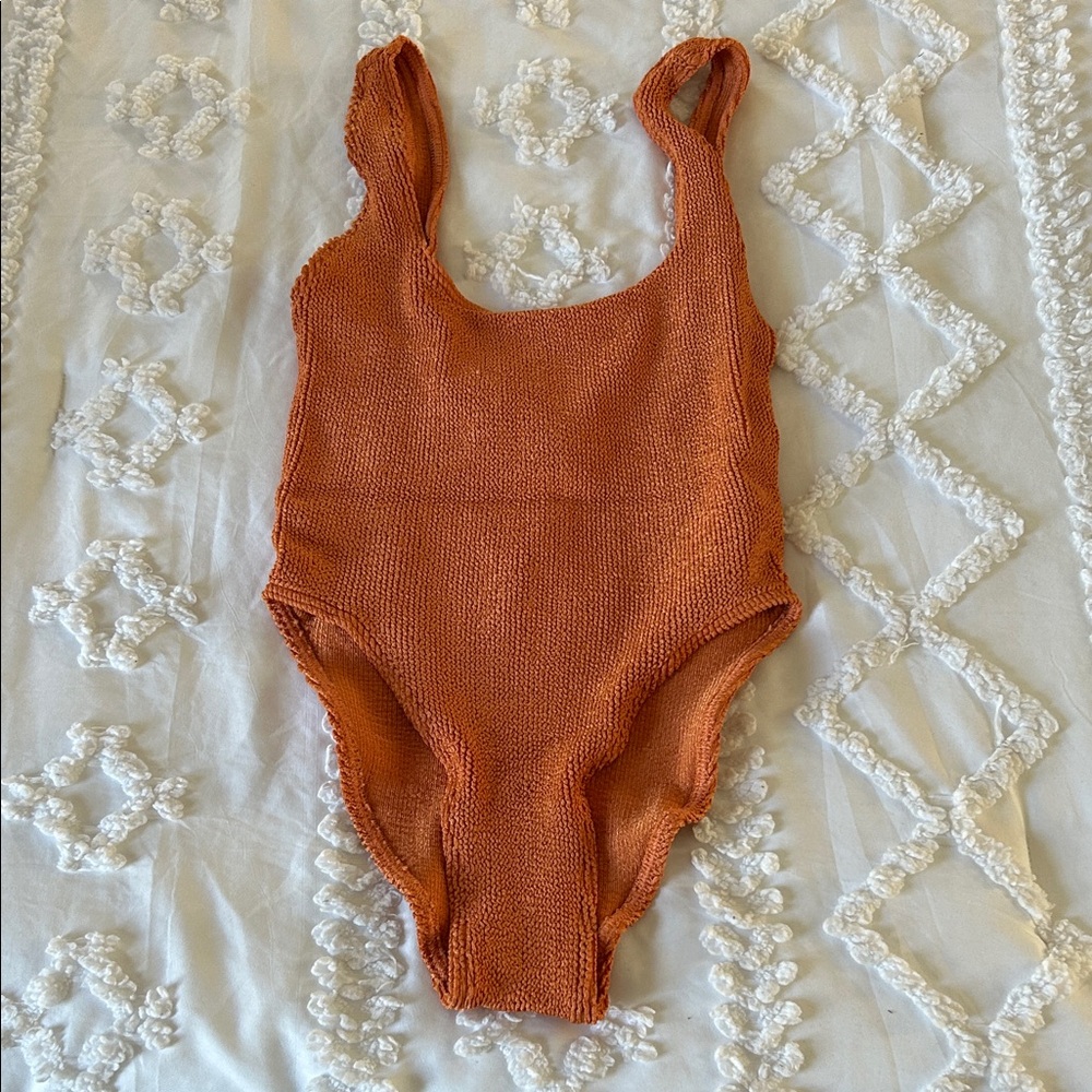 bond-eye Rust Knit One Piece Swimsuit